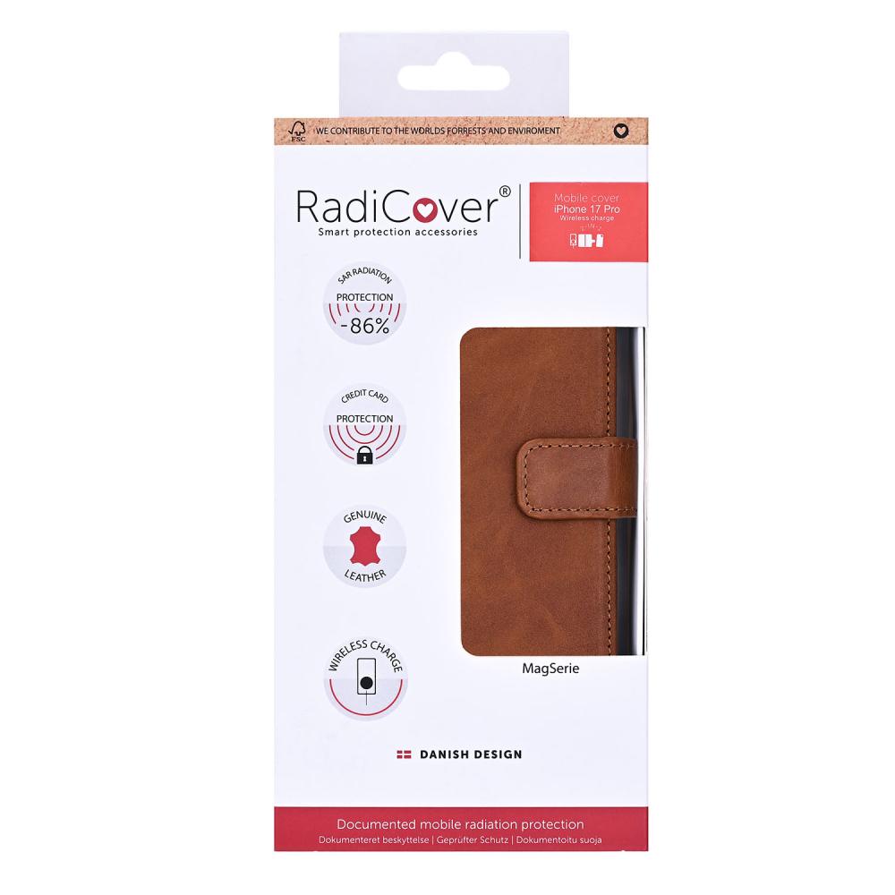 Radicover Radicover iPhone 17 Pro Fodral 2in1 MagSafe Äkta Läder Brun - Teknikhallen.se