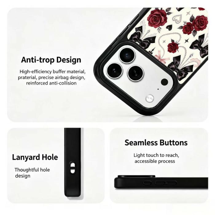 Bild 3,  iPhone 18 Pro Max/17 Pro Max Skal MagSafe UV-Mönster Rosor - Teknikhallen.se
