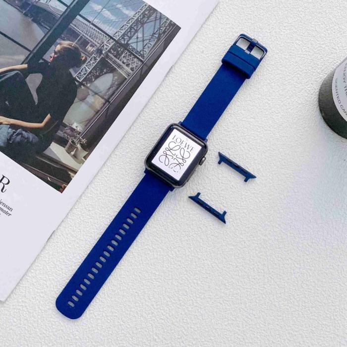 Bild 2,  Apple Watch 42/44/45/46/49 mm Armband Silikon Blå - Teknikhallen.se