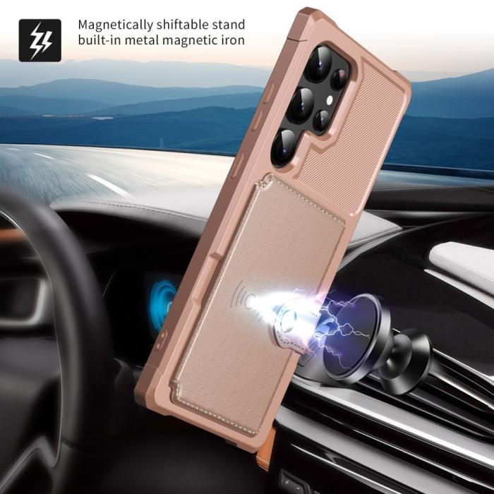 Bild 6,  Galaxy S24 Ultra Skal Med Plånboksfunktion Roséguld - Teknikhallen.se