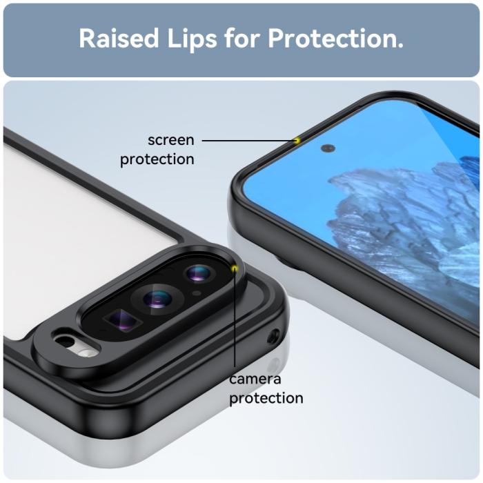 Bild 6,  Google Pixel 9/9 Pro Skal Hybrid Svart/Transparent - Teknikhallen.se