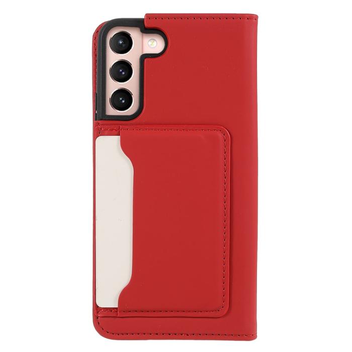 Bild 3,  Samsung Galaxy S22 Plus Fodral Flip Med Kortfack Röd - Teknikhallen.se