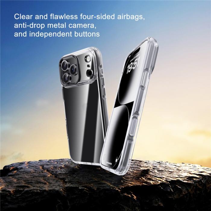 Bild 3, IPAKY IPAKY iPhone 17 Pro Max Skal Shockproof Transparent / Silver - Teknikhallen.se