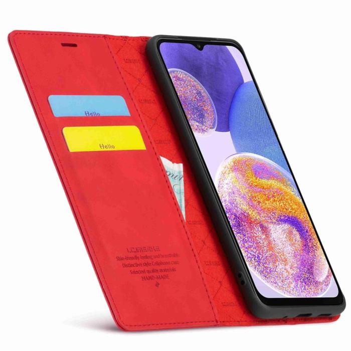 Bild 3, LC.IMEEKE LC.IMEEKE Samsung Galaxy A23 5G Fodral Flip Läder Röd - Teknikhallen.se