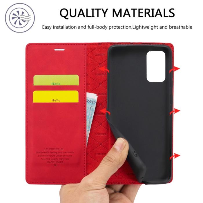 Bild 6, LC.IMEEKE LC.IMEEKE Samsung Galaxy A23 5G Fodral Flip Läder Röd - Teknikhallen.se
