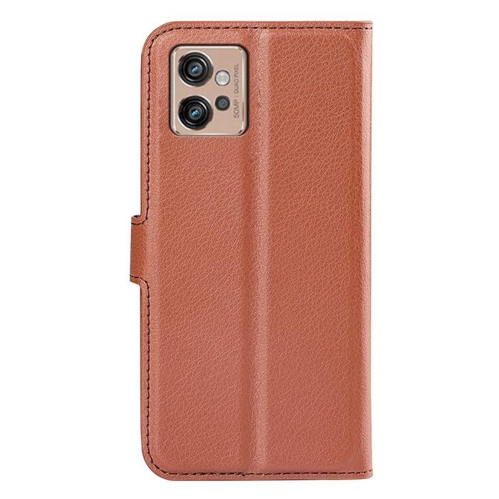 Bild 6,  Motorola Moto G32 Fodral Litchi Läder Brun - Teknikhallen.se