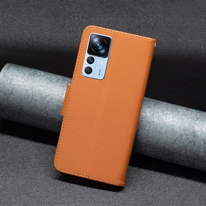 Bild 5,  Xiaomi 12T / 12T Pro Fodral Shark Litchi Brun - Teknikhallen.se