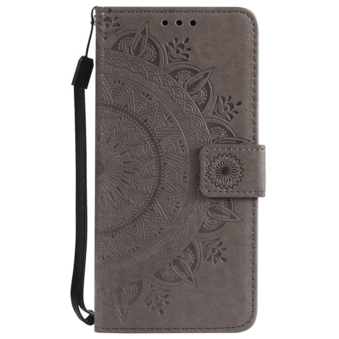 Bild 2,  iPhone 6/6S Plus - Mandala Läder Fodral - Grå - Teknikhallen.se