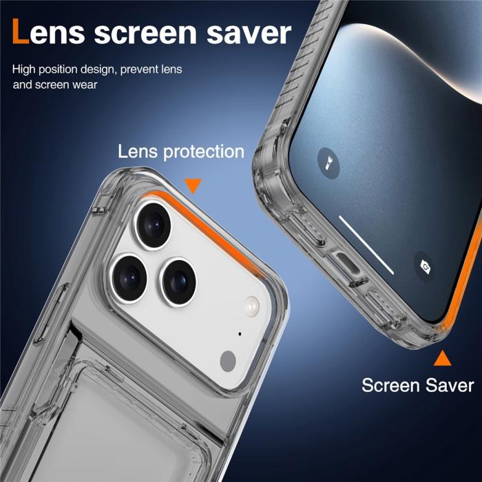 Bild 5,  iPhone 17 Pro Skal Kickstand Med Korthållare Tonad Svart - Teknikhallen.se