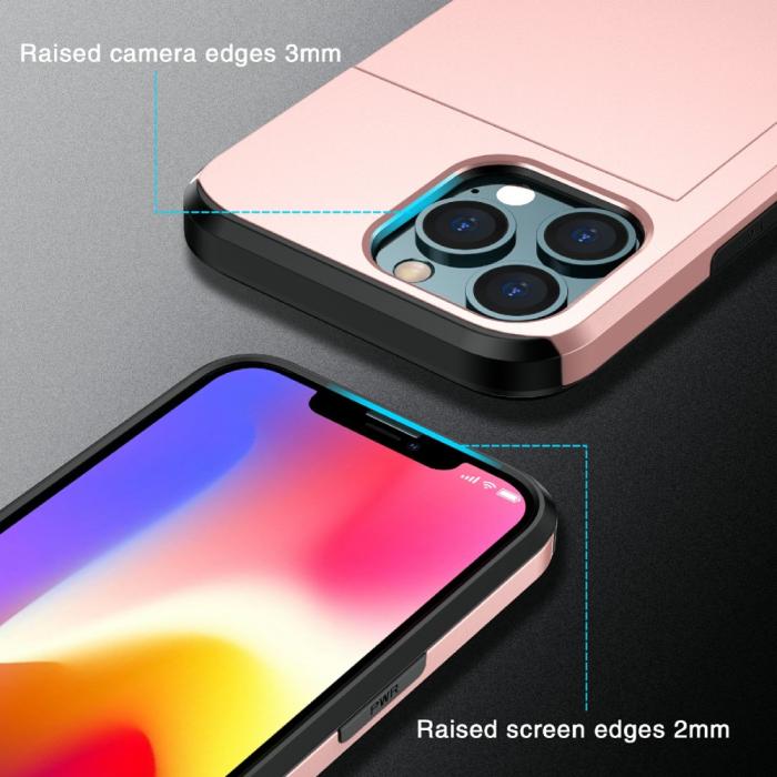 Bild 2,  iPhone 13 - Hybrid Skal Med Kortfack - Svart - Teknikhallen.se