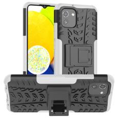  Samsung Galaxy A03 Skal St&ouml;tt&aring;ligt med St&ouml;d Vit - Teknikhallen.se