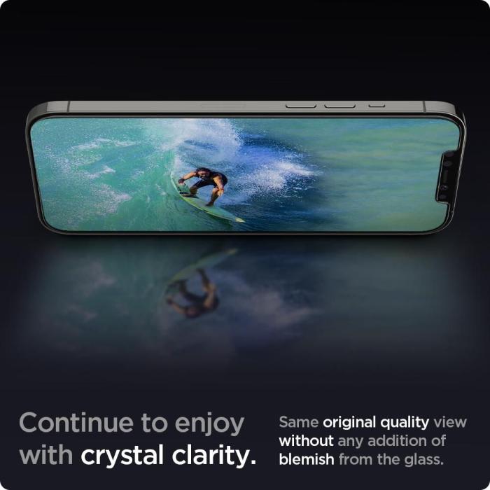 Bild 6, Spigen Spigen iPhone 12/12 Pro 2-PACK Skärmskydd GLAS.tR 
