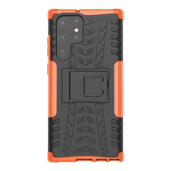 Bild 2,  Samsung Galaxy S22 Ultra Skal Ultimata Stöttåligt med Stöd Orange - Teknikhallen.se