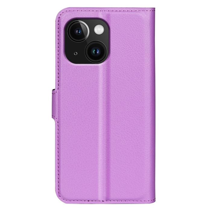Bild 6,  iPhone 15 Fodral Litchi Textur Lila - Teknikhallen.se