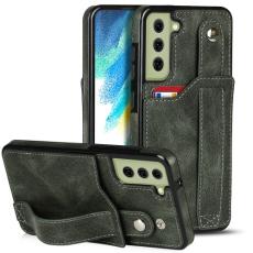  Samsung Galaxy S21 FE Skal Med Kortfack Och Strap Gr&ouml;n - Teknikhallen.se