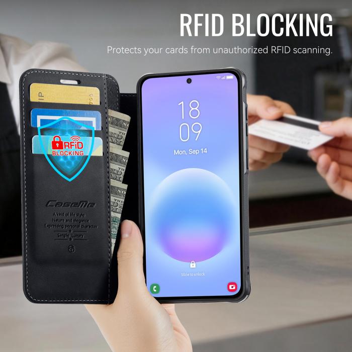 Bild 3, CASEME CASEME Samsung Galaxy A17/A16/A26 Skal RFID Plånbok Svart - Teknikhallen.se