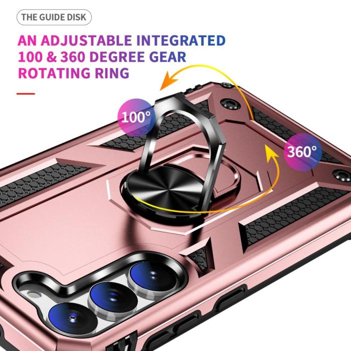 Bild 3,  Samsung Galaxy S23 Skal Shockproof Ring Hybrid Roséguld - Teknikhallen.se