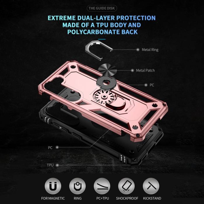 Bild 4,  Samsung Galaxy S23 Skal Shockproof Ring Hybrid Roséguld - Teknikhallen.se