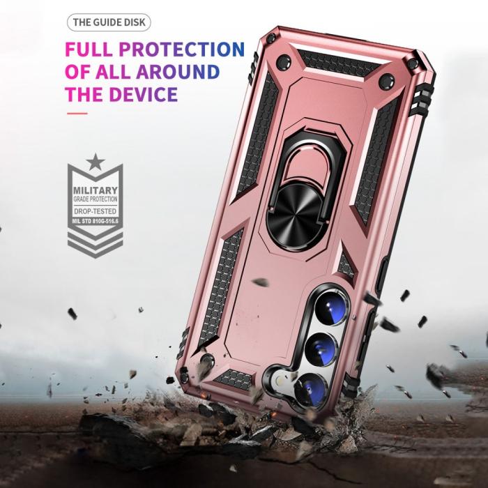 Bild 5,  Samsung Galaxy S23 Skal Shockproof Ring Hybrid Roséguld - Teknikhallen.se