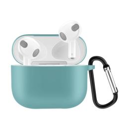  AirPods 3 Skal Silikon Karbinhake Cyan - Teknikhallen.se