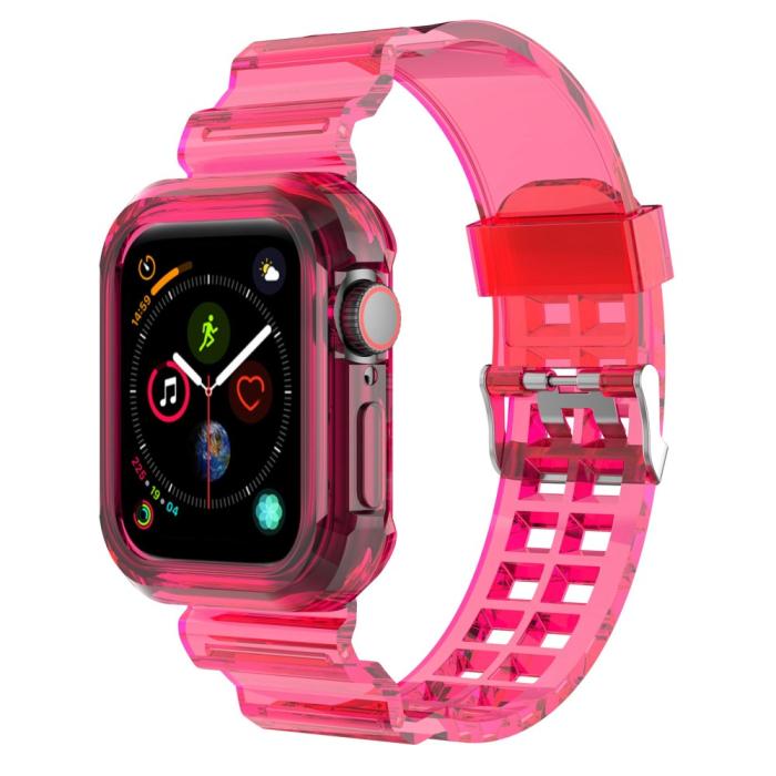 Bild 2,  Apple Watch 38/40/41/42 mm Kristall Skal/Armband Rosa - Teknikhallen.se