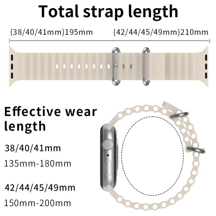 Bild 5, ColorPop Apple Watch 42/44/45/46/49 mm Armband Ocean Wave Starlight - Teknikhallen.se