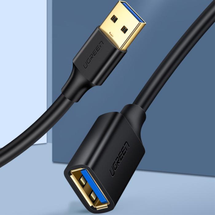Bild 3, UGREEN UGREEN 1m USB-A Hane - Hona Förlängare Svart - Teknikhallen.se