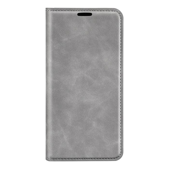 Bild 5,  Motorola Edge 70 Fodral Flip Skin Touch Läder Grå - Teknikhallen.se