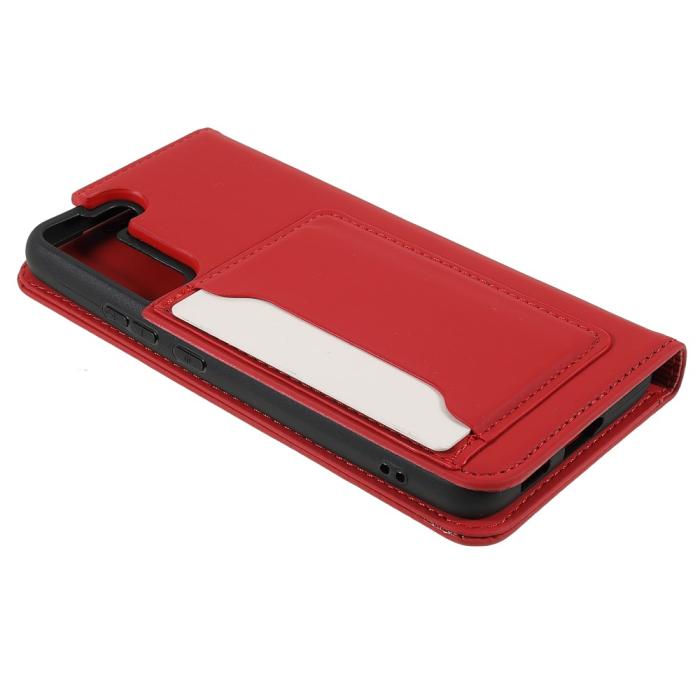 Bild 5,  Samsung Galaxy S22 Plus Fodral Flip Med Kortfack Röd - Teknikhallen.se