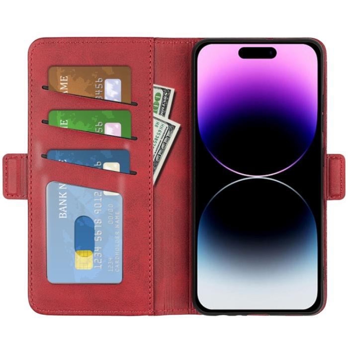 Bild 4,  iPhone 15 Pro Fodral Med Magnetisk Stängning Röd - Teknikhallen.se