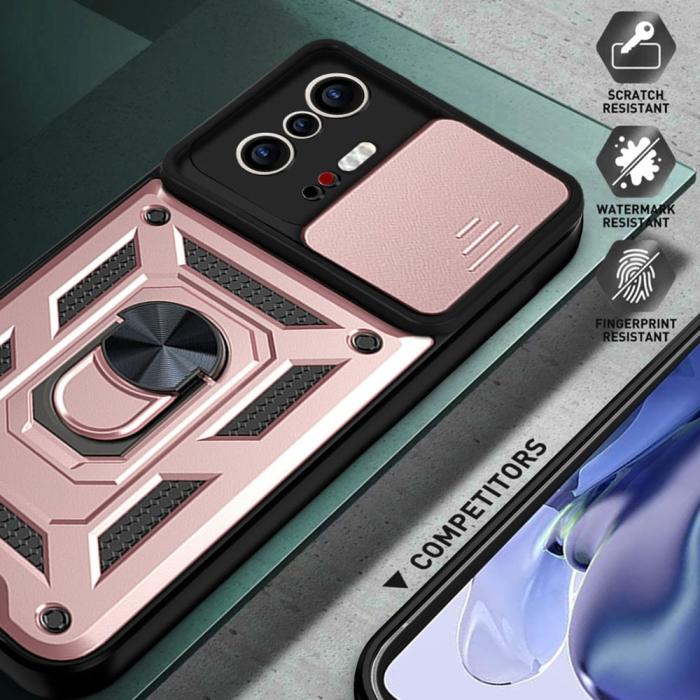Bild 6,  Xiaomi 11T / 11T Pro Skal CamShield Ring Roséguld - Teknikhallen.se