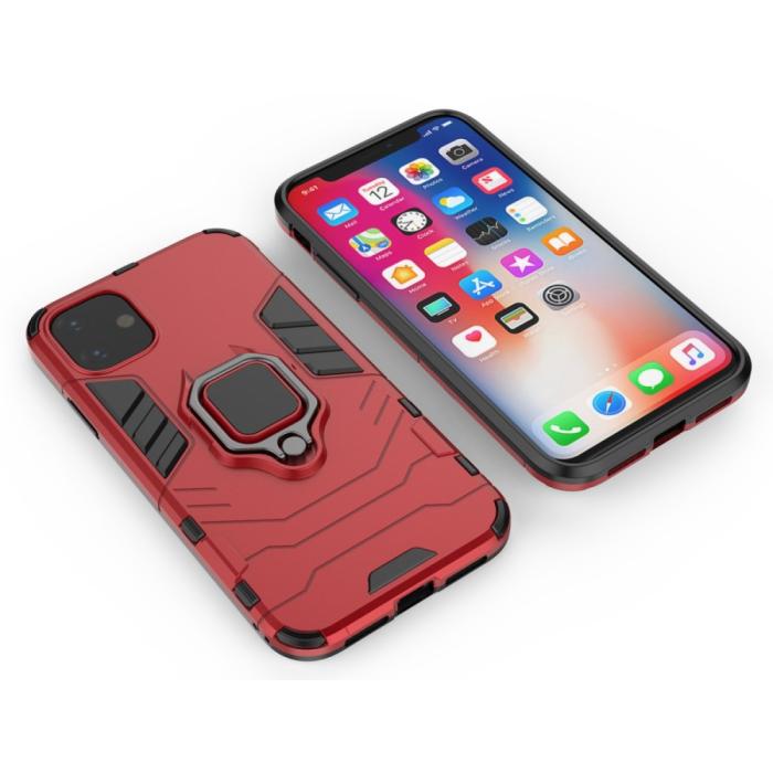 Bild 3,  iPhone 11 - Armour Ring Skal - Funkar med magnethållare - Röd - Teknikhallen.se