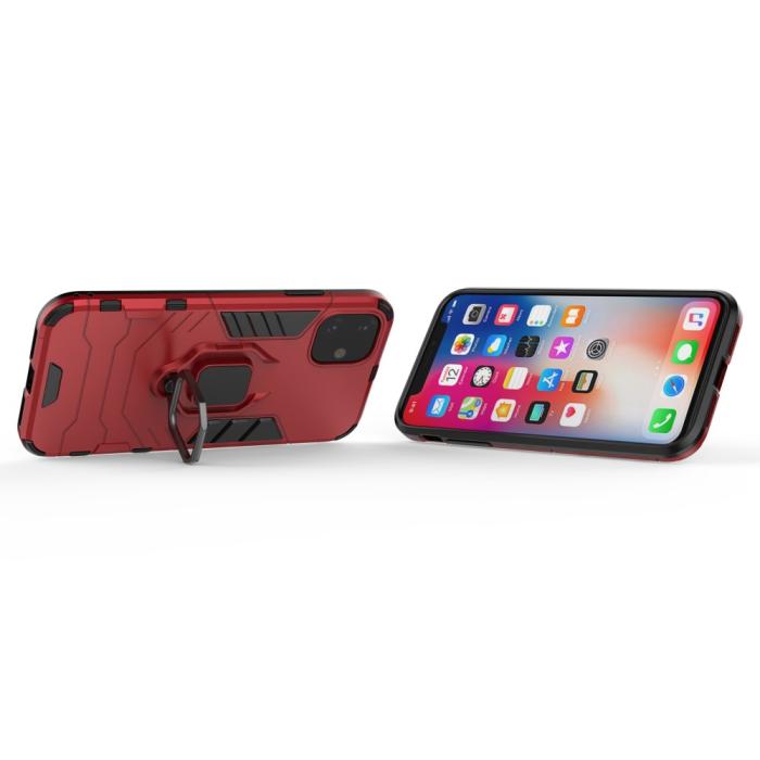 Bild 5,  iPhone 11 - Armour Ring Skal - Funkar med magnethållare - Röd - Teknikhallen.se