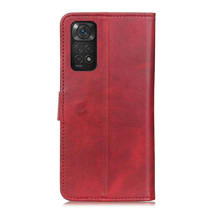 Bild 3,  Xiaomi Redmi Note 11 4G Fodral Solid Läder Röd - Teknikhallen.se