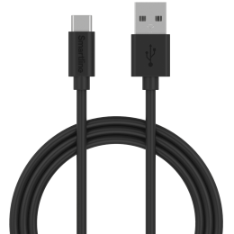 Smartline Smartline 1m 3A USB-C Laddningskabel Svart - Teknikhallen.se