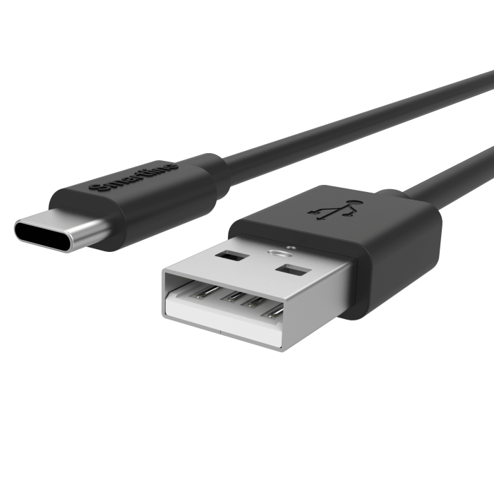 Bild 2, Smartline Smartline 1m 3A USB-C Laddningskabel Svart - Teknikhallen.se