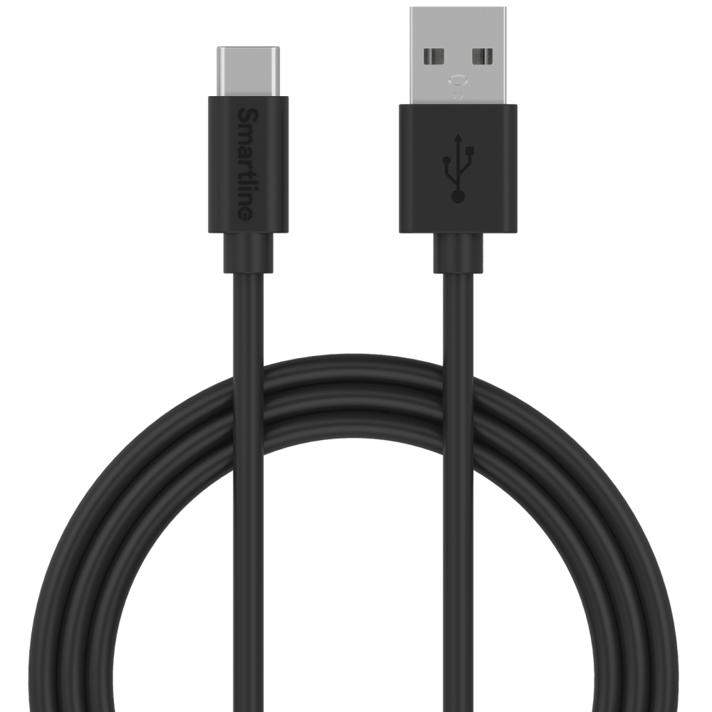 Smartline Smartline 1m 3A USB-C Laddningskabel Svart - Teknikhallen.se