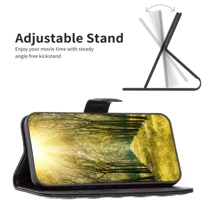 Bild 2,  Motorola Moto G54 5G Fodral Diamond Läder Svart - Teknikhallen.se