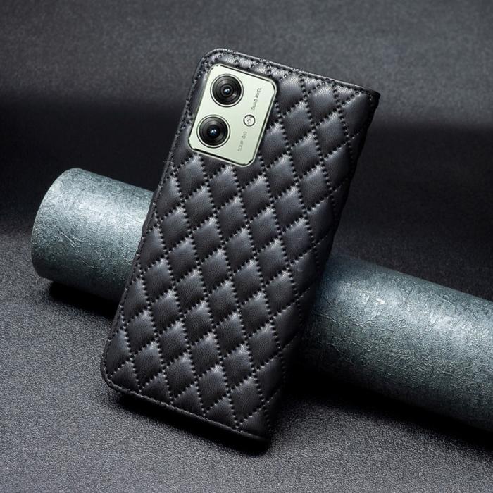 Bild 6,  Motorola Moto G54 5G Fodral Diamond Läder Svart - Teknikhallen.se