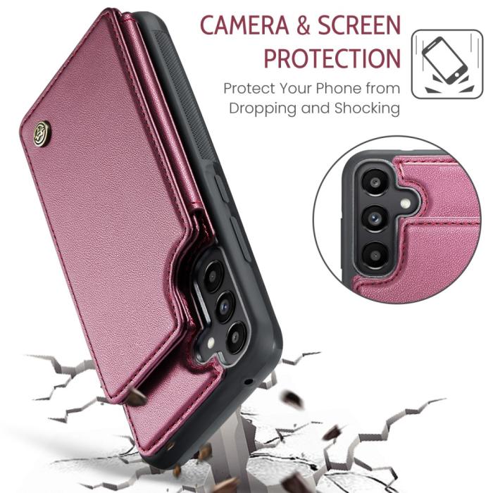 Bild 6, CASEME CASEME Galaxy A56 5G/A36 5G Skal RFID Kickstand Plånbok Röd - Teknikhallen.se