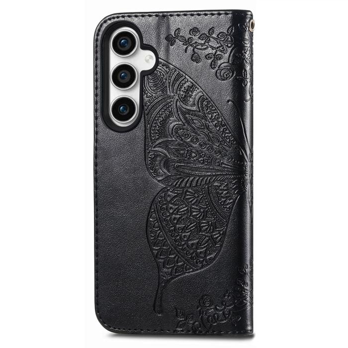 Bild 4,  Samsung Galaxy S23 FE Fodral Fjäril Tryck Svart - Teknikhallen.se