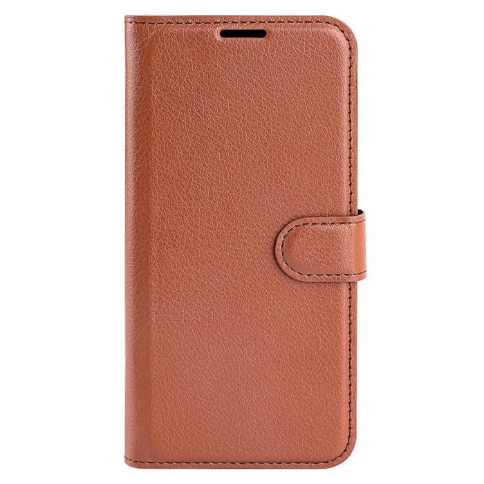 Bild 5,  iPhone 15 Fodral Litchi Textur Brun - Teknikhallen.se