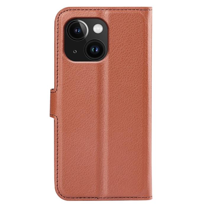 Bild 6,  iPhone 15 Fodral Litchi Textur Brun - Teknikhallen.se