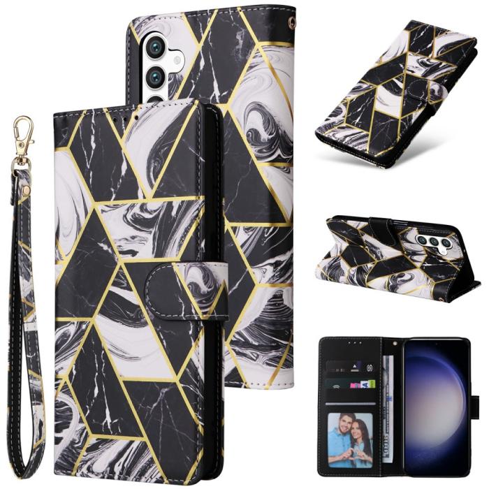 Bild 6,  Samsung Galaxy S25 Fodral Läder Marmor Svart - Teknikhallen.se