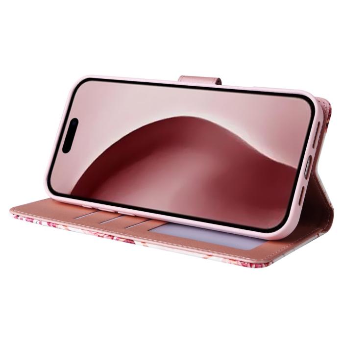 Bild 3,  iPhone 16 Pro Fodral Läder Marmor Rosa - Teknikhallen.se