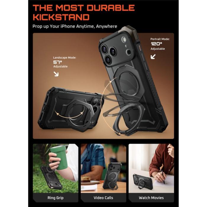 Bild 4, Supcase Supcase iPhone 17 Pro Max Skal MagSafe Unicorn Beetle Grip Svart - Teknikhallen.se