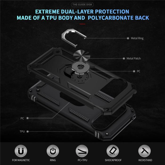 Bild 4,  Google Pixel 10 / 10 Pro Skal Armor Ring Hybrid Svart - Teknikhallen.se