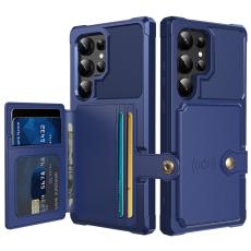  Galaxy S24 Ultra Skal Med Pl&aring;nboksfunktion Bl&aring; - Teknikhallen.se