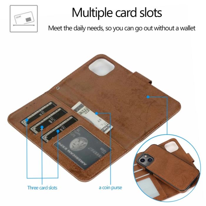 Bild 3,  iPhone 14 Pro 2in1 Fodral Magnet / Skal Brun - Teknikhallen.se