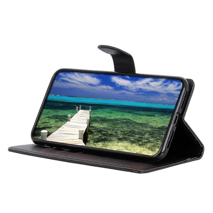 Bild 2,  Motorola Moto G04 4G/G24 4G Litchi Läder Fodral Svart - Teknikhallen.se